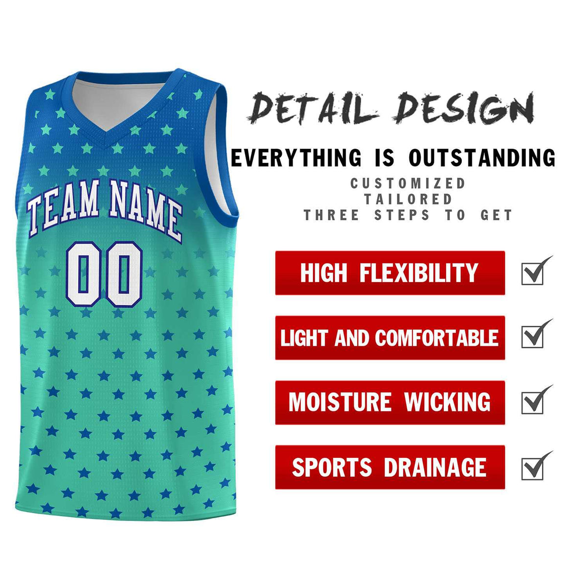 Custom Royal Bright Green Gradient Start Pattern Basketball Jersey Kits|KXKSHOP