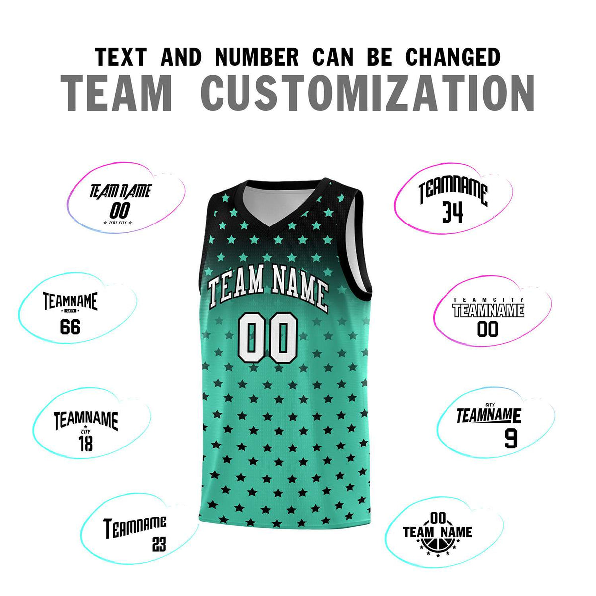 Custom Black Bright Green Gradient Start Pattern Basketball Jersey Kits|KXKSHOP