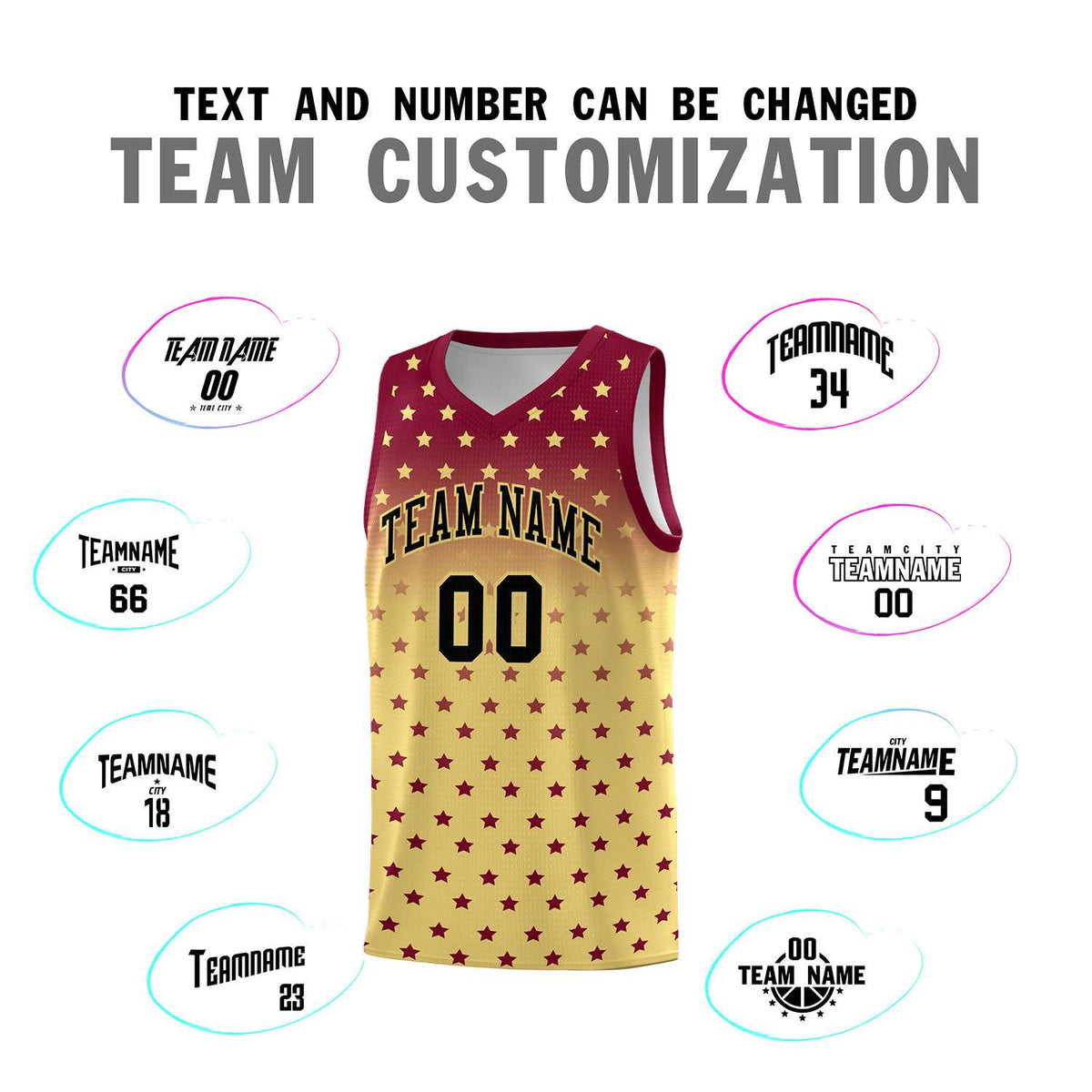 Custom Crimson Khaki Gradient Start Pattern Basketball Jersey Kits|KXKSHOP