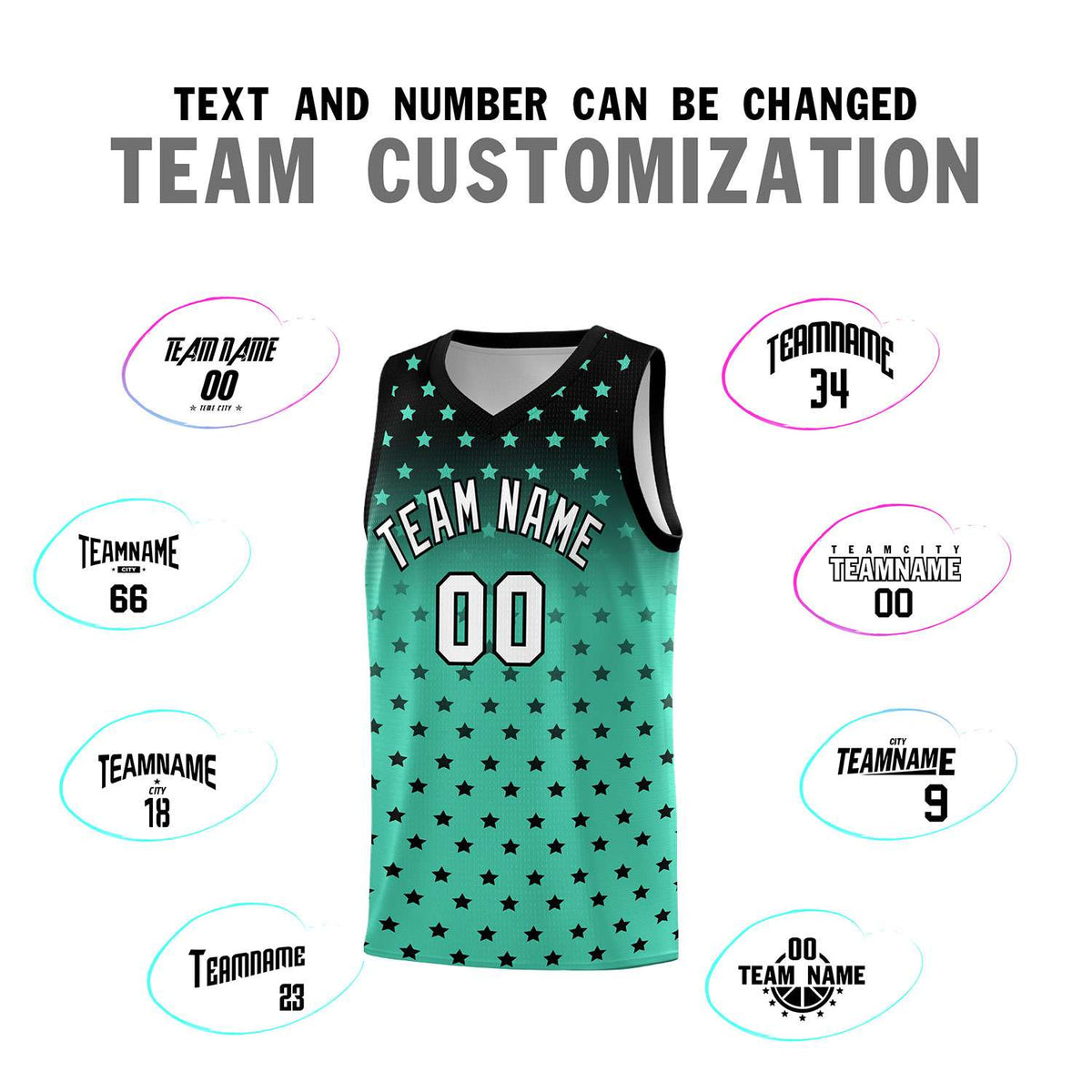 Custom Black Bright Green Gradient Start Pattern Basketball Jersey Kits|KXKSHOP
