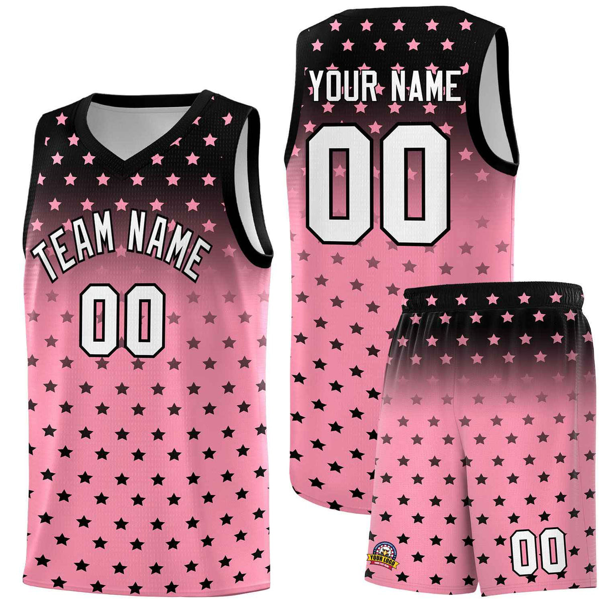 Custom Black Bright Green Gradient Start Pattern Basketball Jersey Kits|KXKSHOP