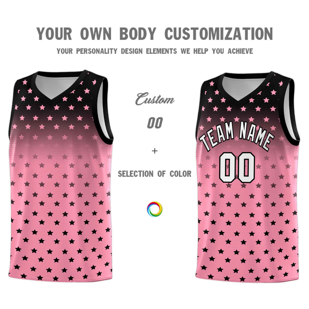 Custom Black Bright Green Gradient Start Pattern Basketball Jersey Kits|KXKSHOP