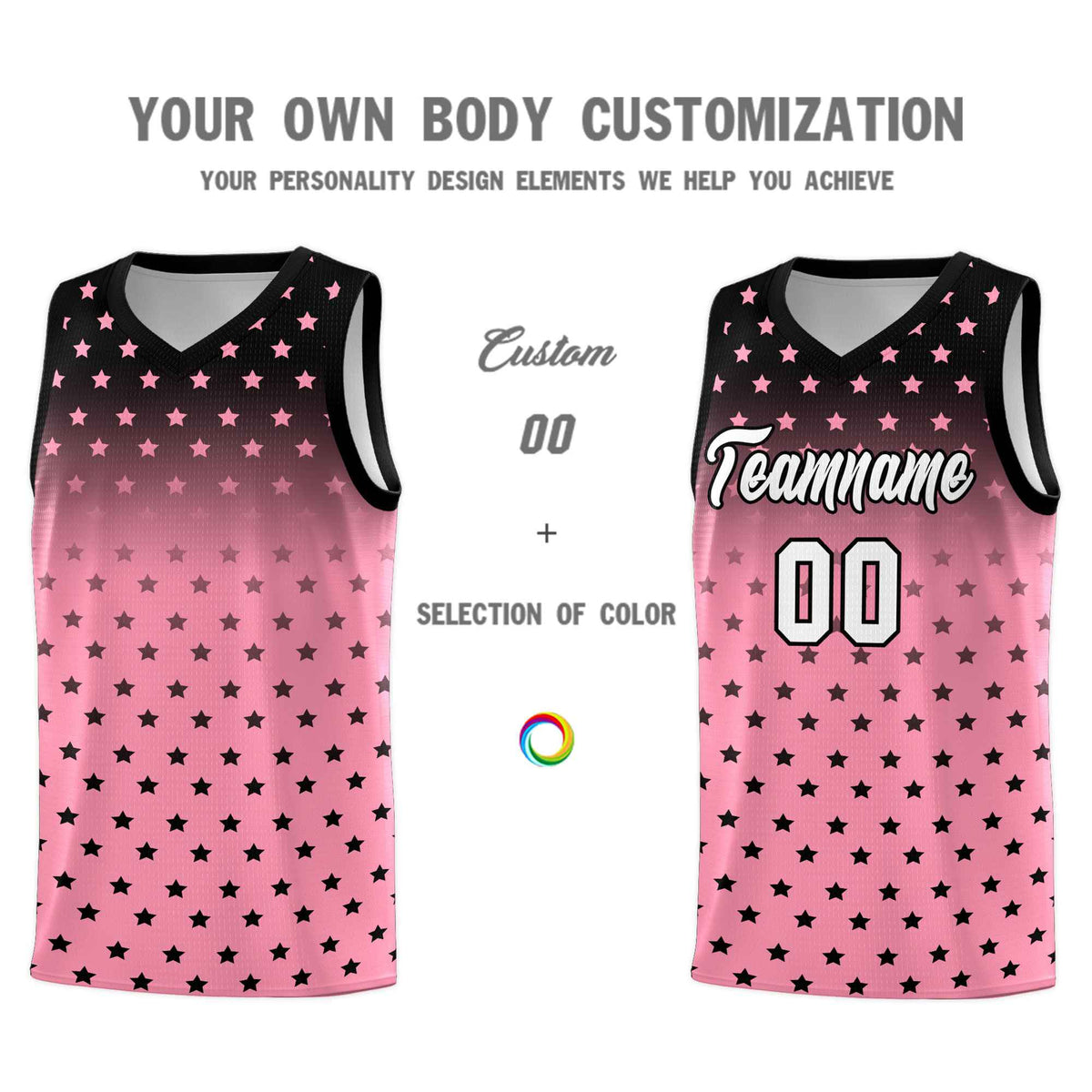 Custom Black Bright Green Gradient Start Pattern Basketball Jersey Kits|KXKSHOP