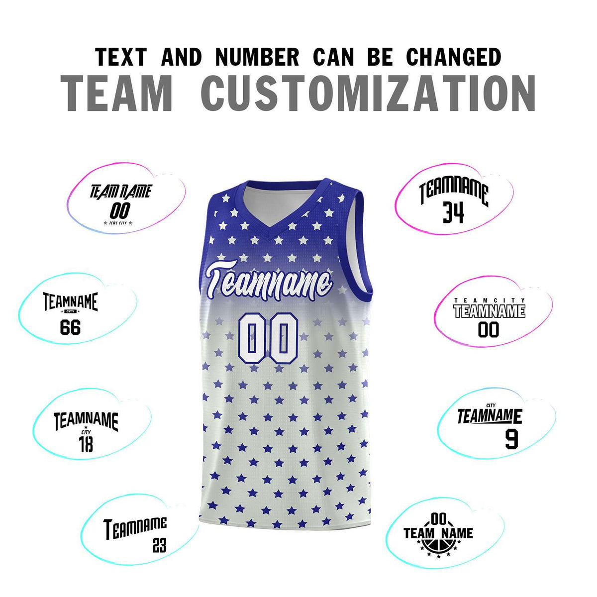 Custom Royal Gray Gradient Start Pattern Basketball Jersey Kits|KXKSHOP