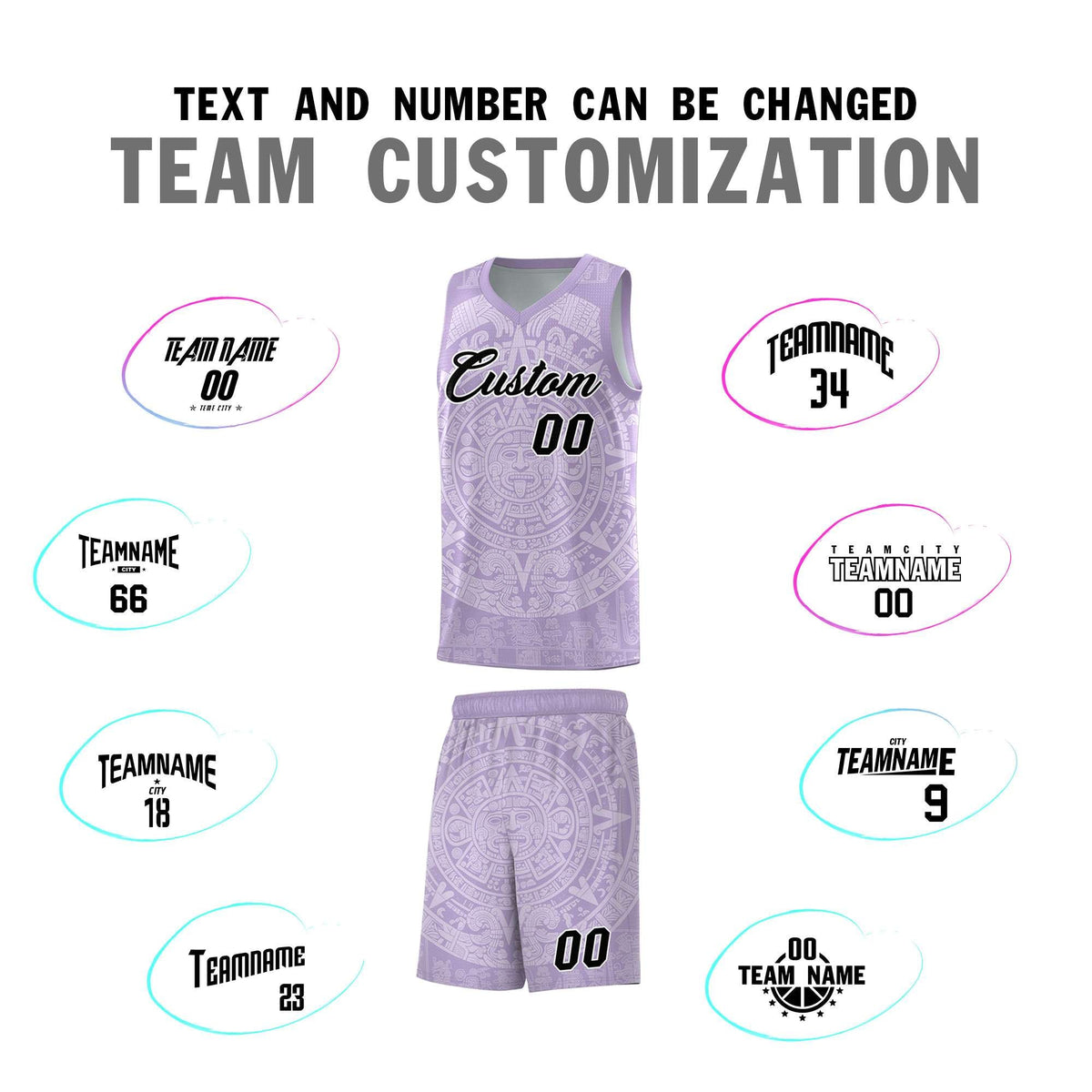 Custom Youth Basketball Jerseys White Aztec Sun Stone Personalized Uniform
