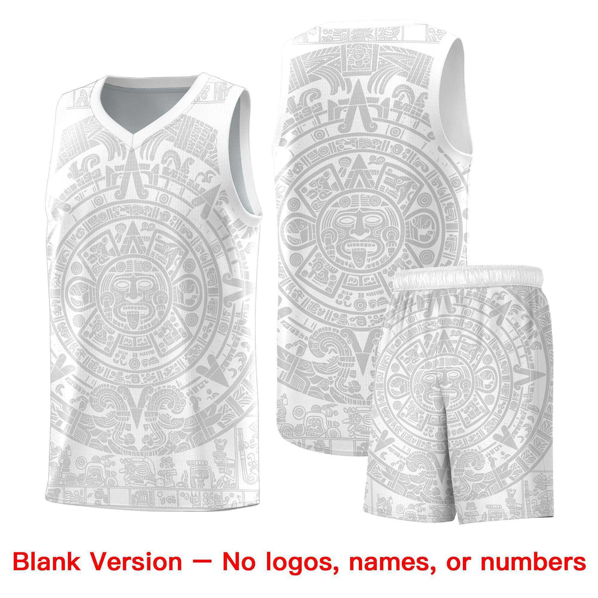 Custom Youth Basketball Jerseys Gray Aztec Sun Stone Personalized Uniform