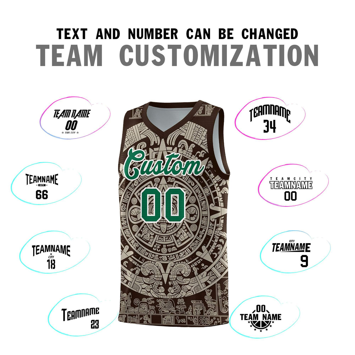 Custom Youth Basketball Jerseys Light Khaki Aztec Sun Stone Design Team Uniform