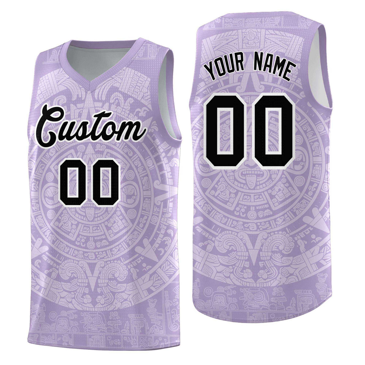 Custom Youth Basketball Jerseys White Aztec Sun Stone Personalized Uniform