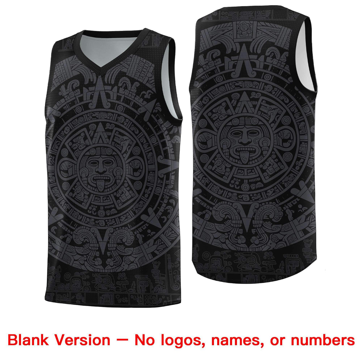 Custom Youth Basketball Jerseys Gray Aztec Sun Stone Design Team Uniform