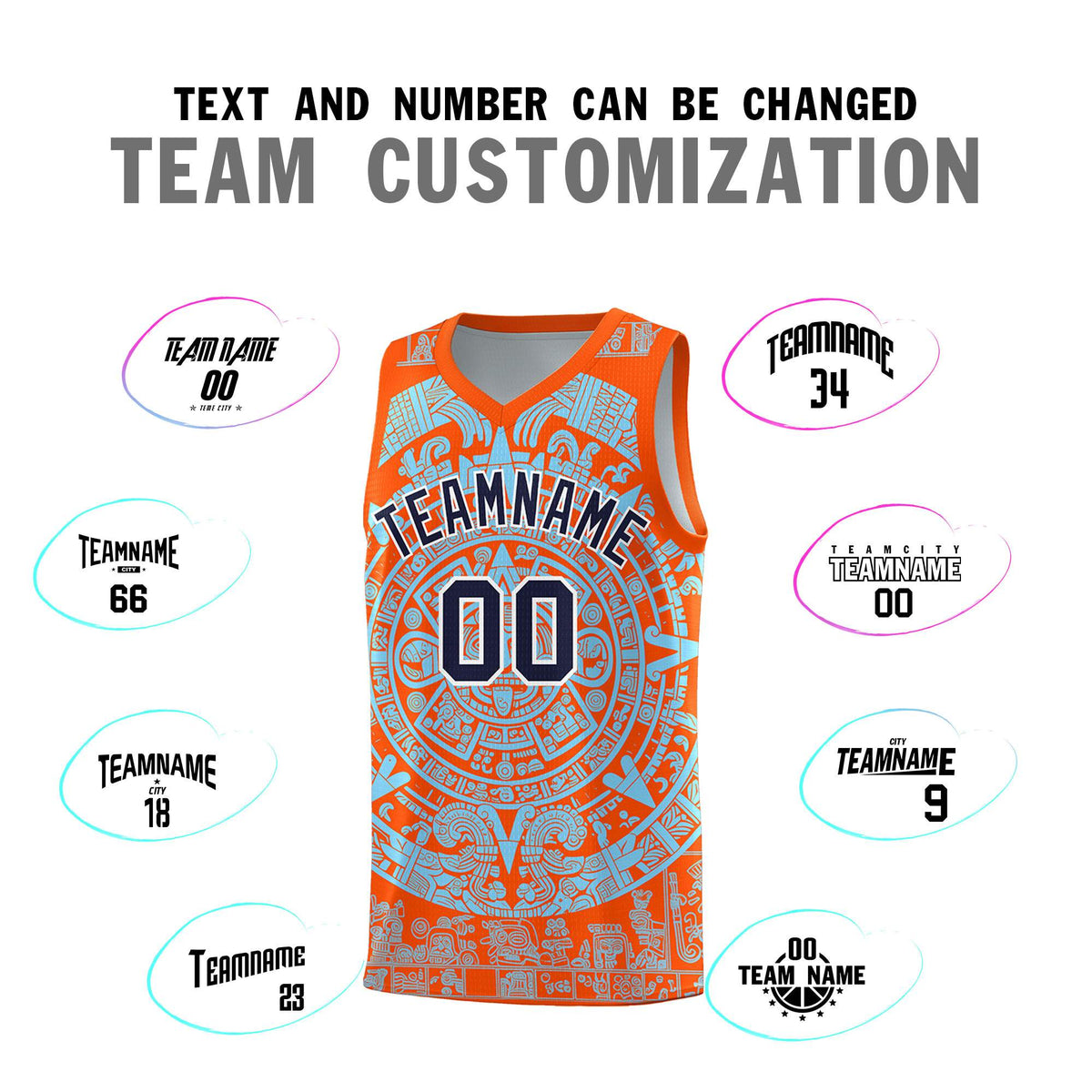 Custom Youth Basketball Jerseys Light Blue Aztec Sun Stone Design Team Uniform