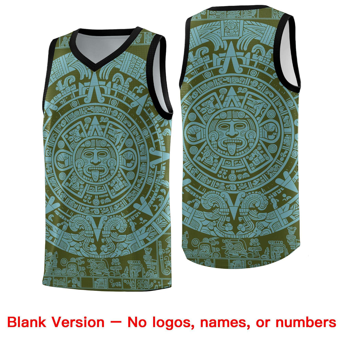 Custom Youth Basketball Jerseys Sky Blue Aztec Sun Stone Personalized Uniform