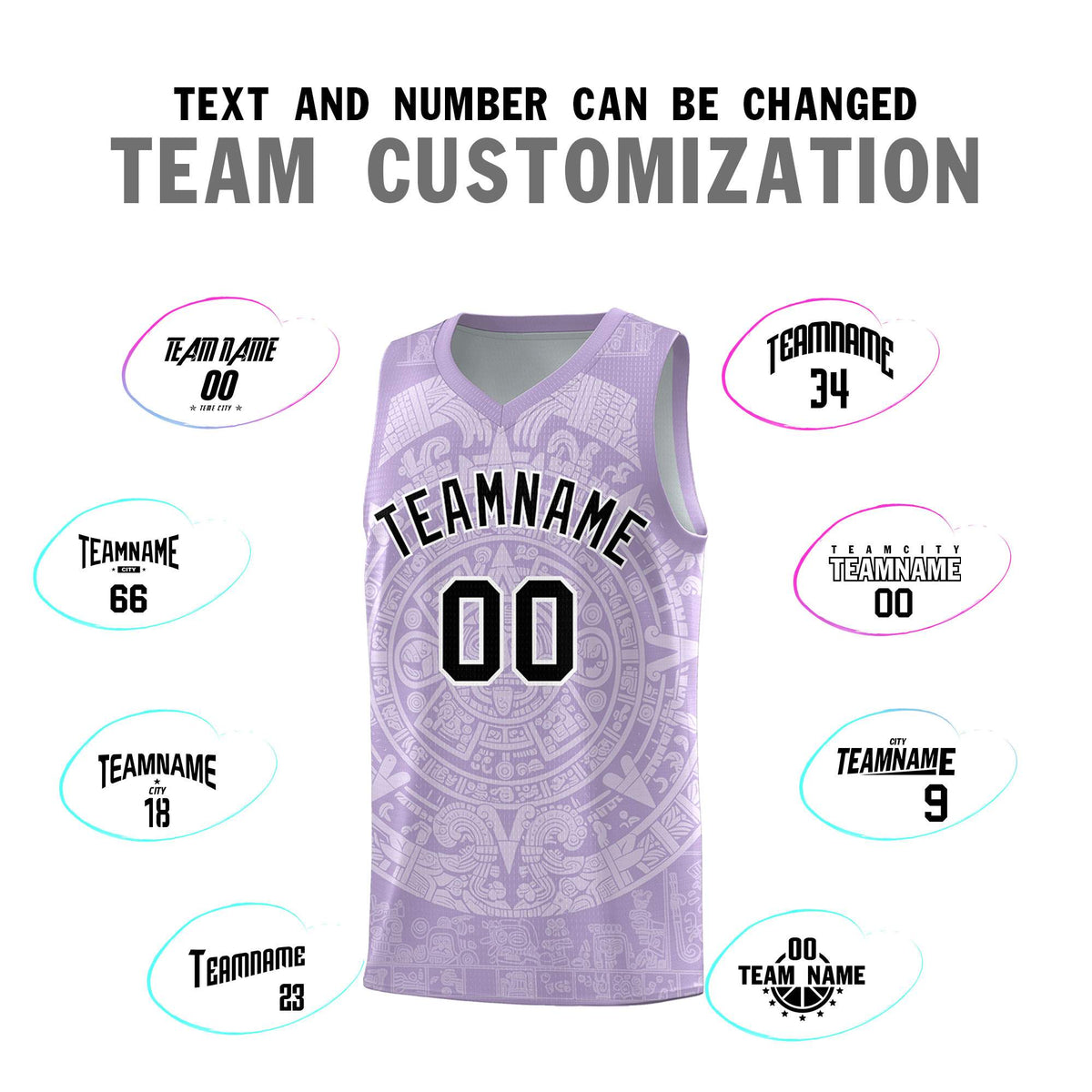 Custom Youth Basketball Jerseys White Aztec Sun Stone Personalized Uniform