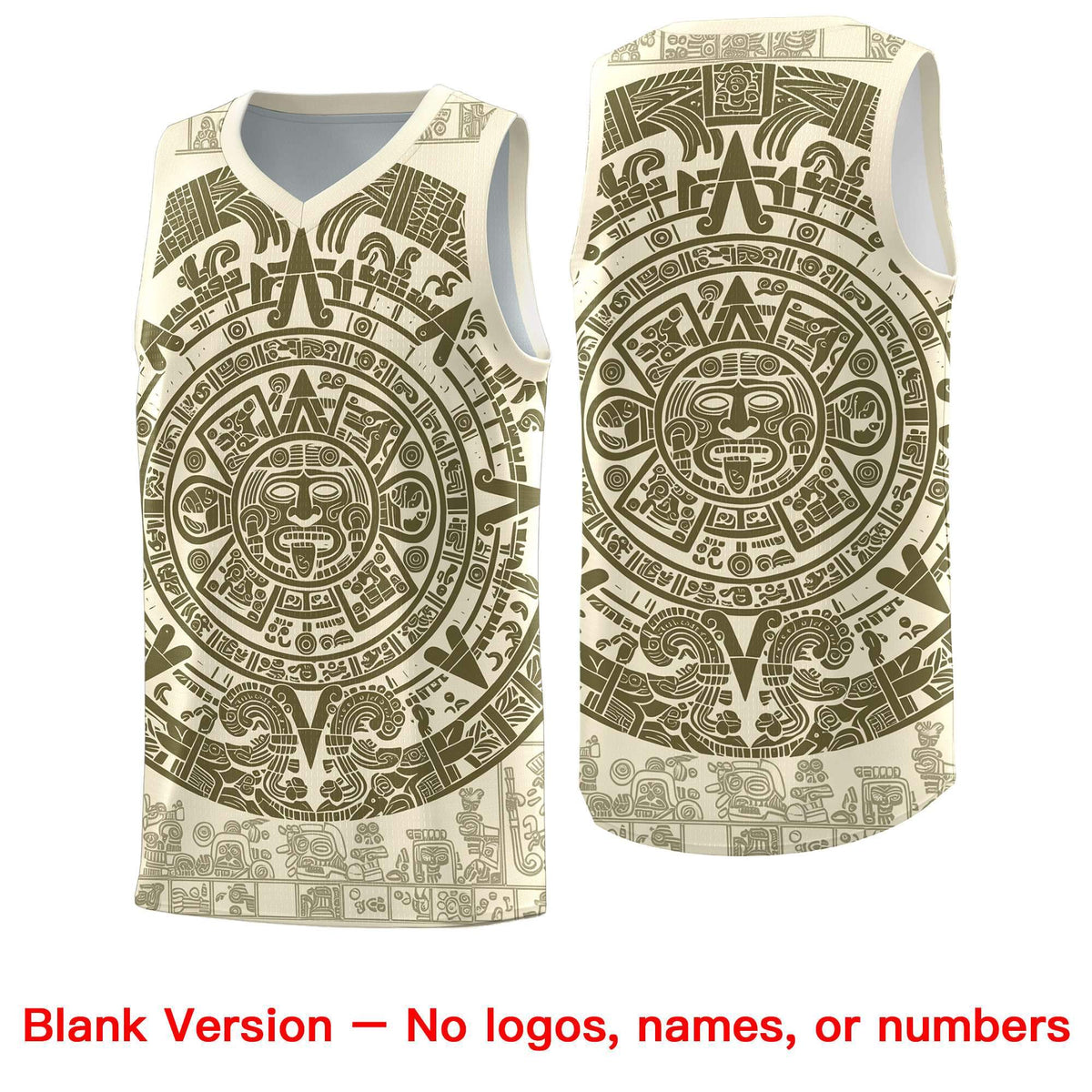 Custom Youth Basketball Jerseys Olive Aztec Sun Stone Personalized Uniform