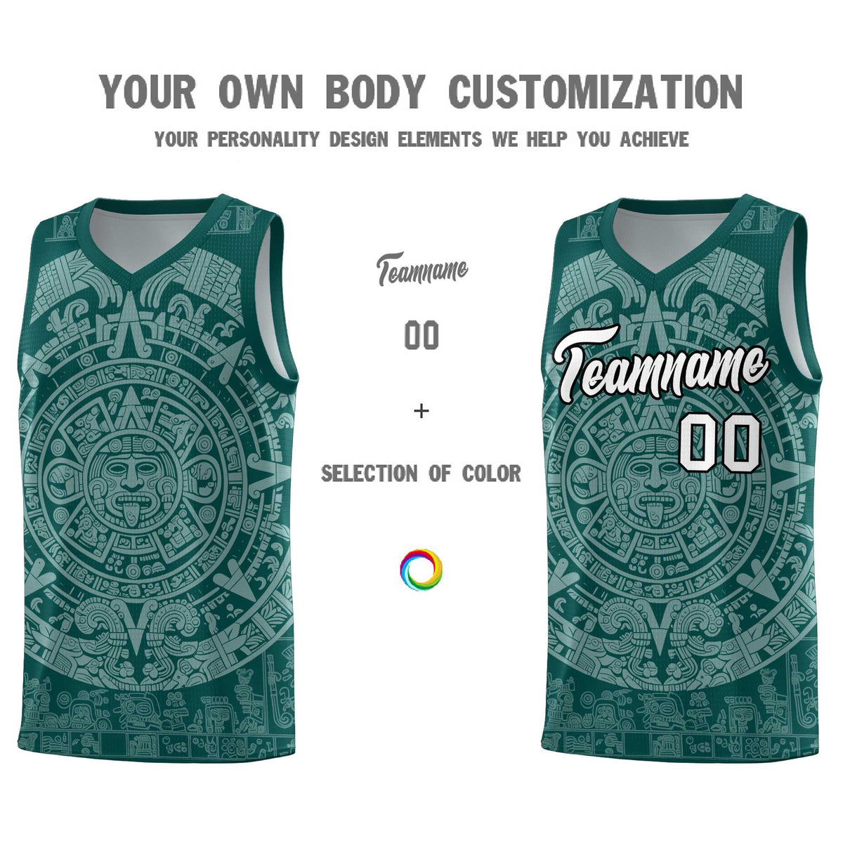 Custom Youth Basketball Jerseys White Aztec Sun Stone Design Team Uniform