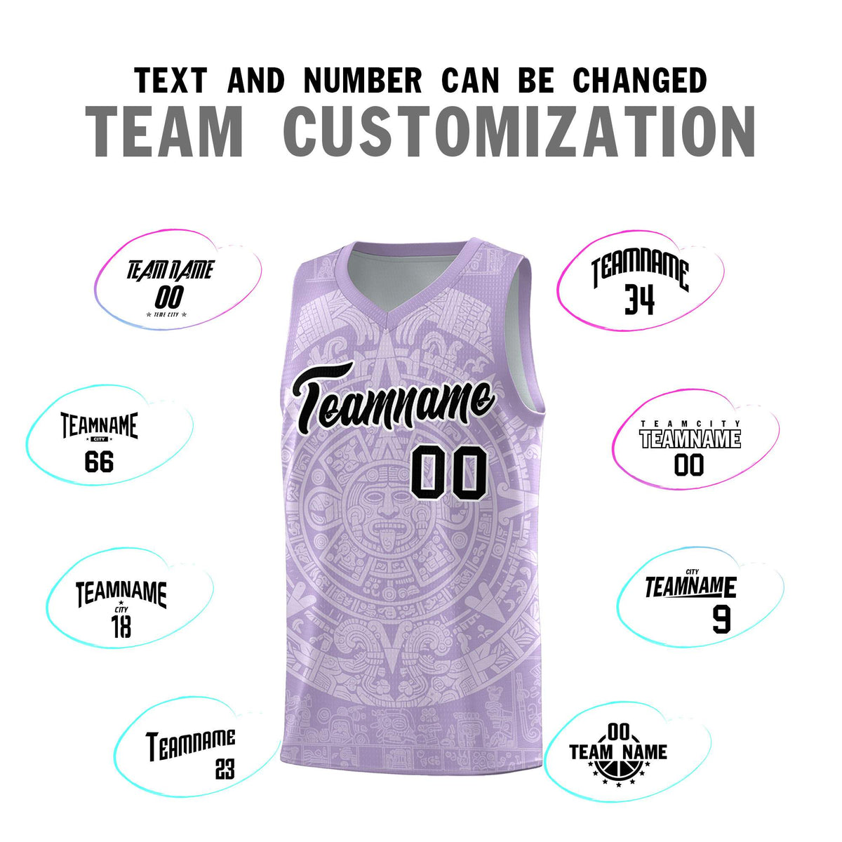 Custom Youth Basketball Jerseys White Aztec Sun Stone Personalized Uniform