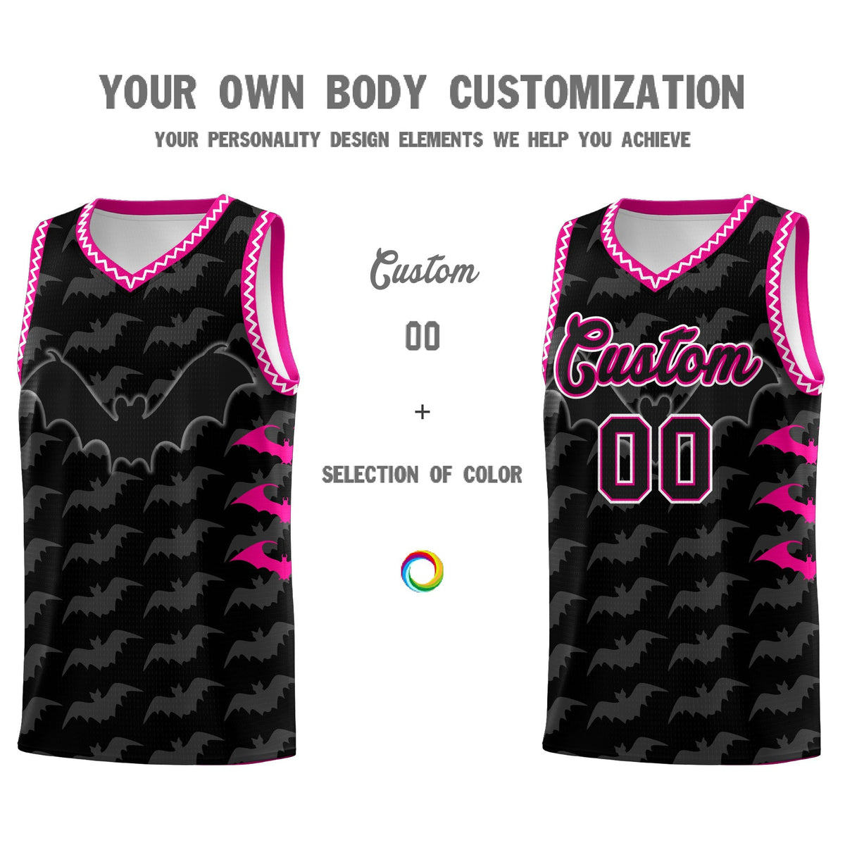Custom Black White Bat Pattern Halloween Basketball Jersey | For Men,For Kid,For Youth,Sublimation Printed,Perfect for Training,Perfect for Parties,Add Name and Numbern | KXKSHOP