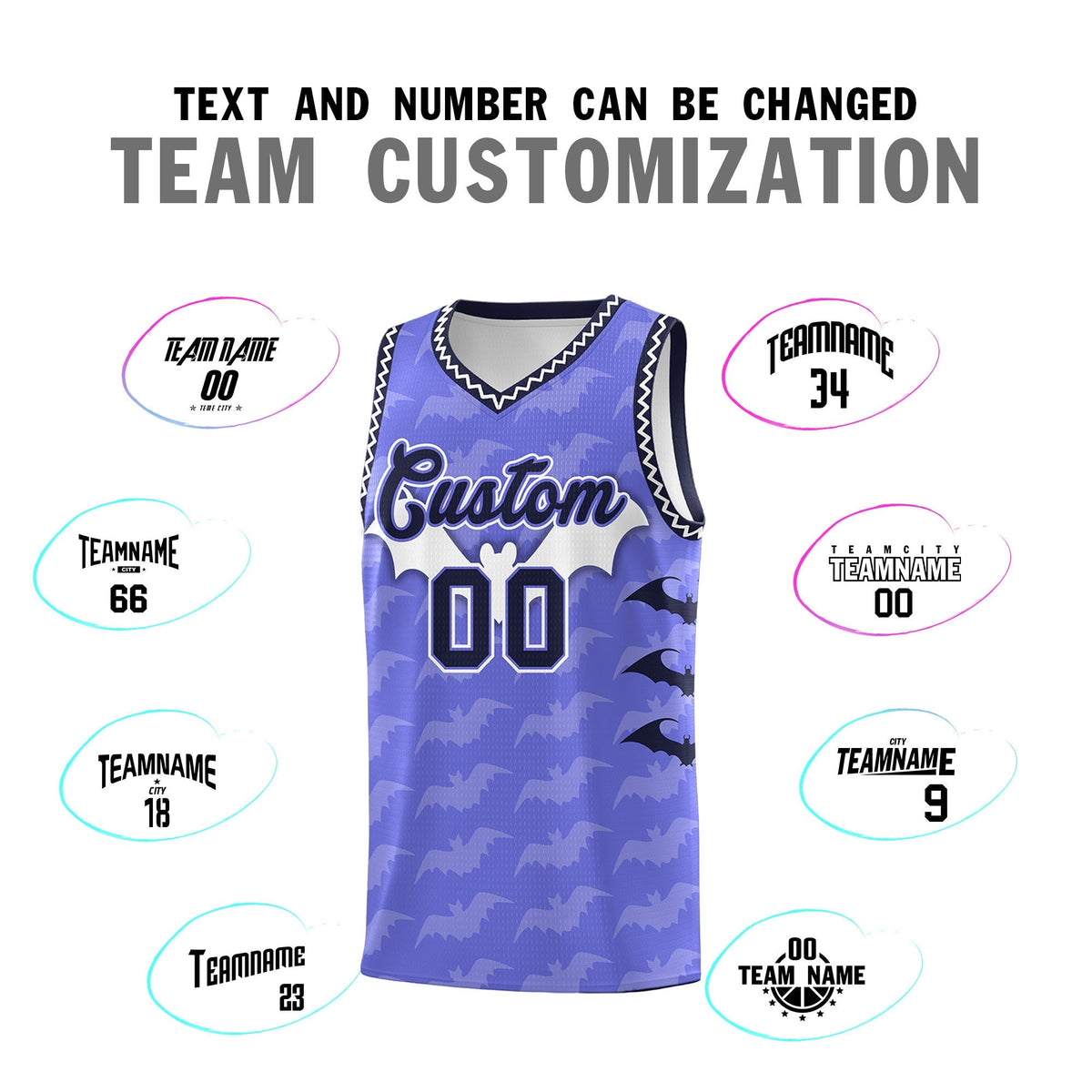 Custom Purple White Bat Pattern Halloween Basketball Jersey | For Men,For Kid,For Youth,Sublimation Printed,Perfect for Training,Perfect for Parties,Add Name and Numbern | KXKSHOP