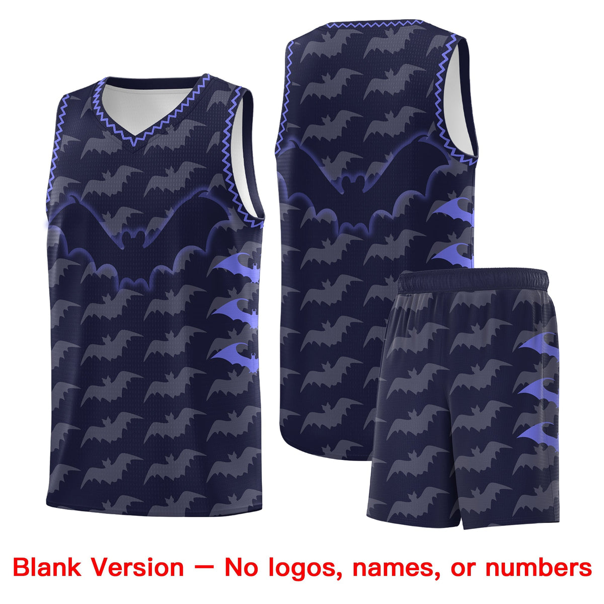 Custom Navy Purple Bat Pattern Halloween Basketball Jersey | For Men,For Kid,For Youth,Sublimation Printed,Perfect for Training,Perfect for Parties,Add Name and Numbern | KXKSHOP