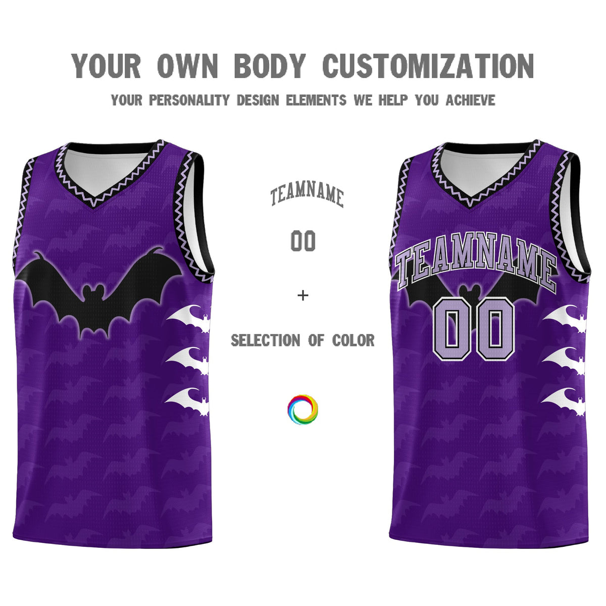 Custom Purple Light Purple Bat Pattern Halloween Basketball Jersey | For Men,For Kid,For Youth,Sublimation Printed,Perfect for Training,Perfect for Parties,Add Name and Numbern | KXKSHOP
