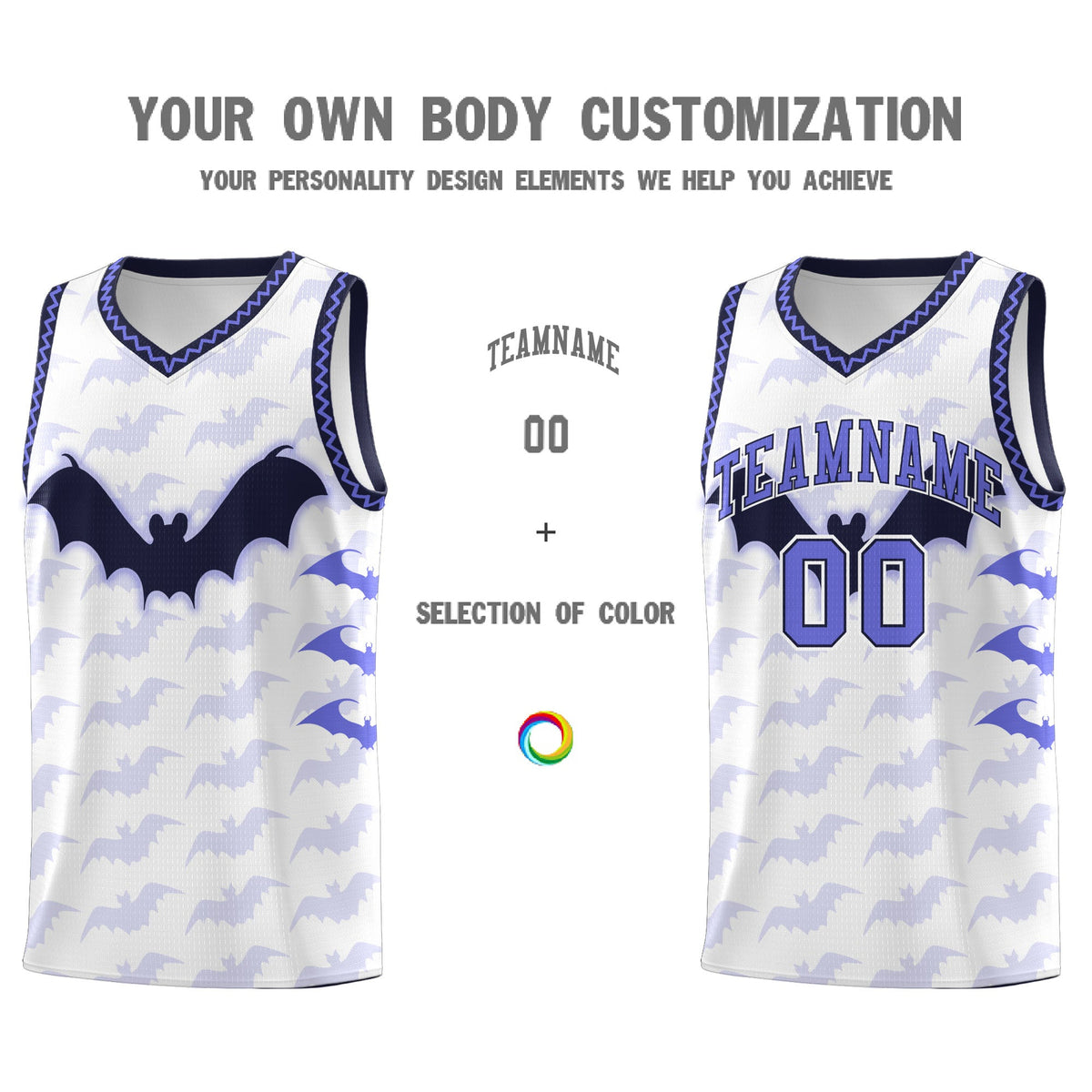 Custom White Purple Navy Bat Pattern Halloween Basketball Jersey | For Men,For Kid,For Youth,Sublimation Printed,Perfect for Training,Perfect for Parties,Add Name and Numbern | KXKSHOP