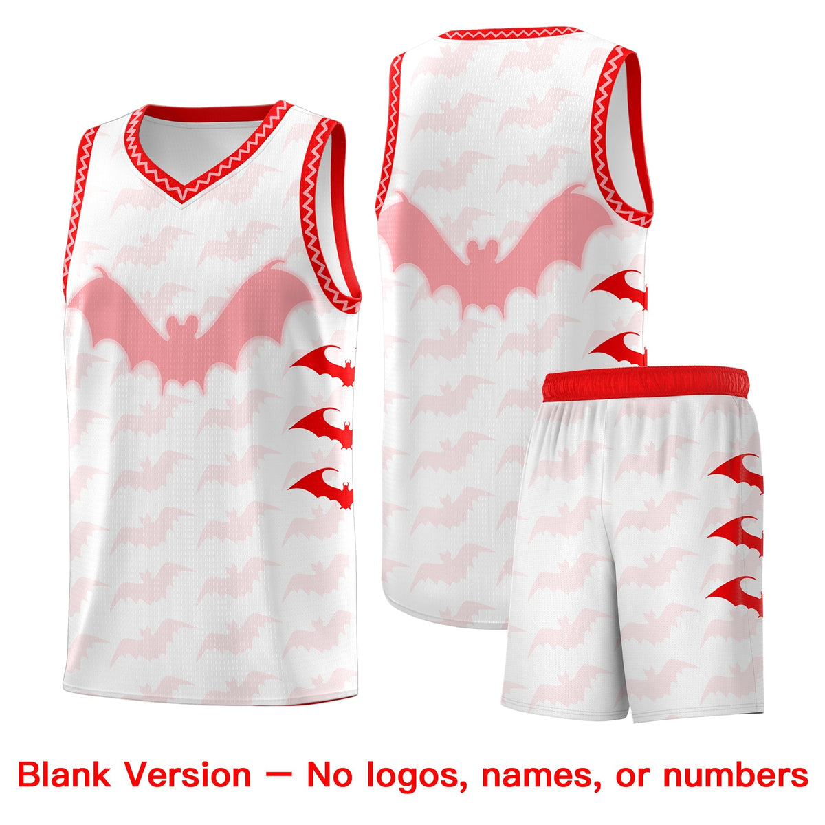 Custom White Light Pink Bat Pattern Halloween Basketball Jersey | For Men,For Kid,For Youth,Sublimation Printed,Perfect for Training,Perfect for Parties,Add Name and Numbern | KXKSHOP