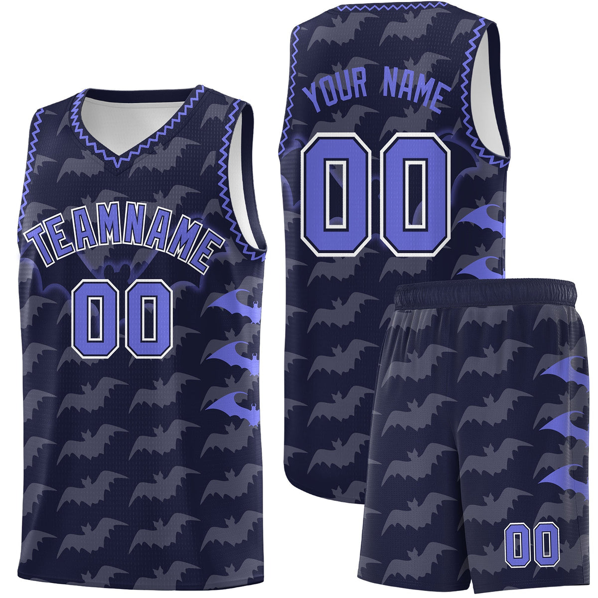 Custom Navy Purple Bat Pattern Halloween Basketball Jersey | For Men,For Kid,For Youth,Sublimation Printed,Perfect for Training,Perfect for Parties,Add Name and Numbern | KXKSHOP