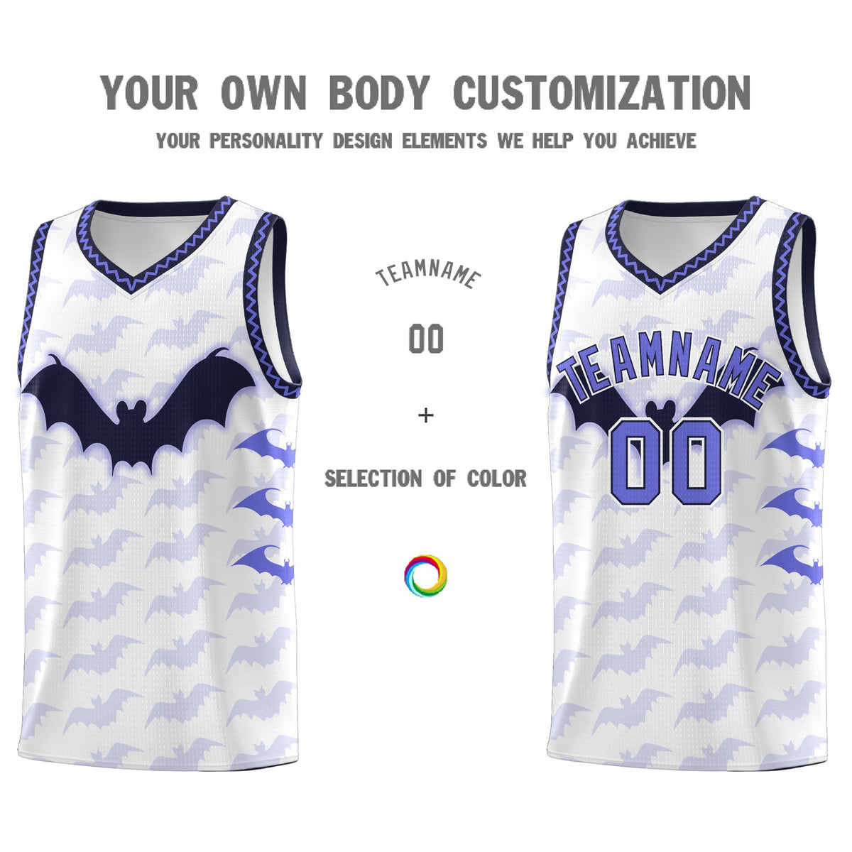 Custom White Purple Navy Bat Pattern Halloween Basketball Jersey | For Men,For Kid,For Youth,Sublimation Printed,Perfect for Training,Perfect for Parties,Add Name and Numbern | KXKSHOP