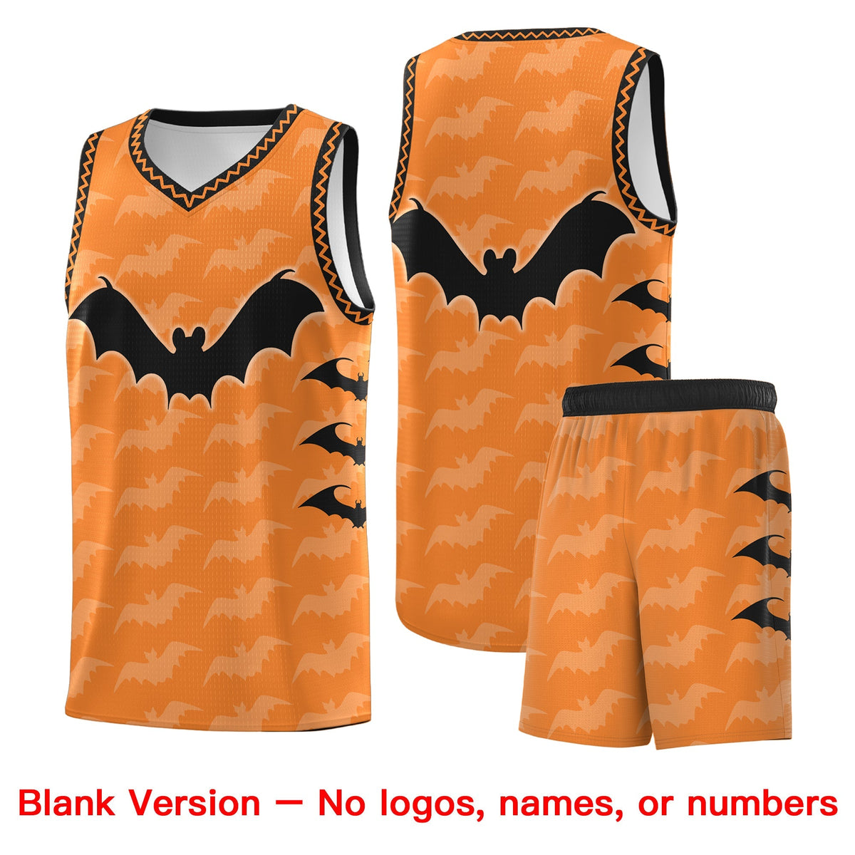 Custom Gold Orange Bat Pattern Halloween Basketball Jersey | For Men,For Kid,For Youth,Sublimation Printed,Perfect for Training,Perfect for Parties,Add Name and Numbern | KXKSHOP