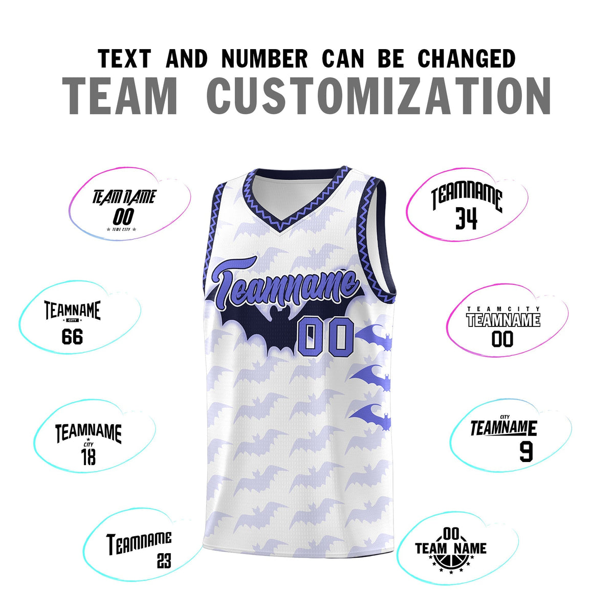 Custom White Purple Navy Bat Pattern Halloween Basketball Jersey | For Men,For Kid,For Youth,Sublimation Printed,Perfect for Training,Perfect for Parties,Add Name and Numbern | KXKSHOP