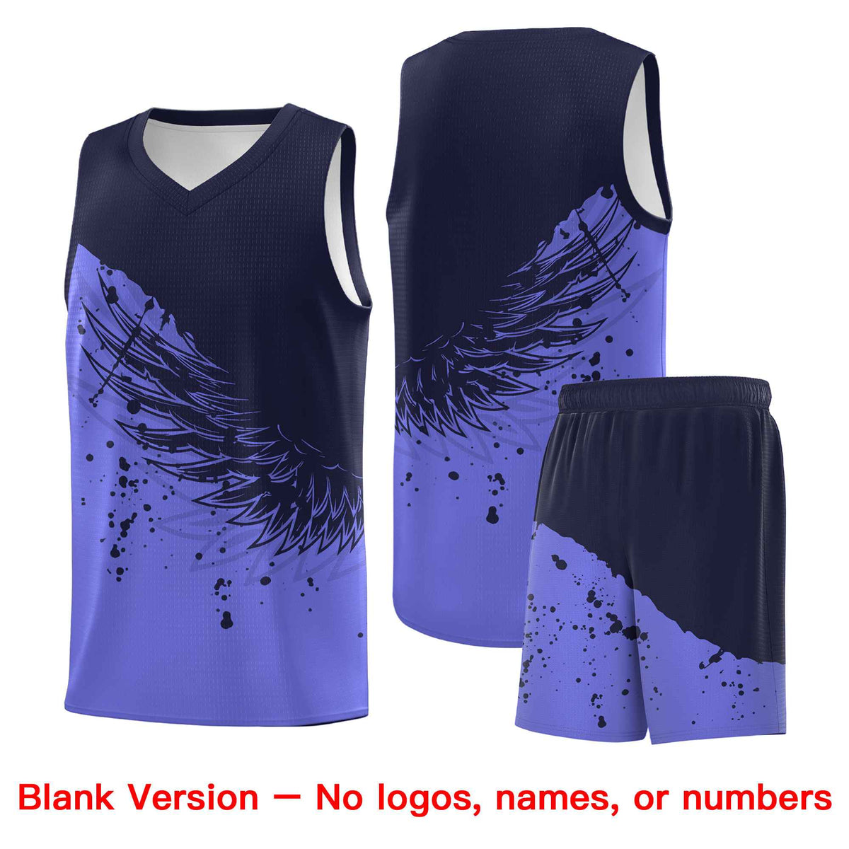 Custom Purple Navy Wing Pattern Sports Uniform Basketball Jersey| KXKSHOP
