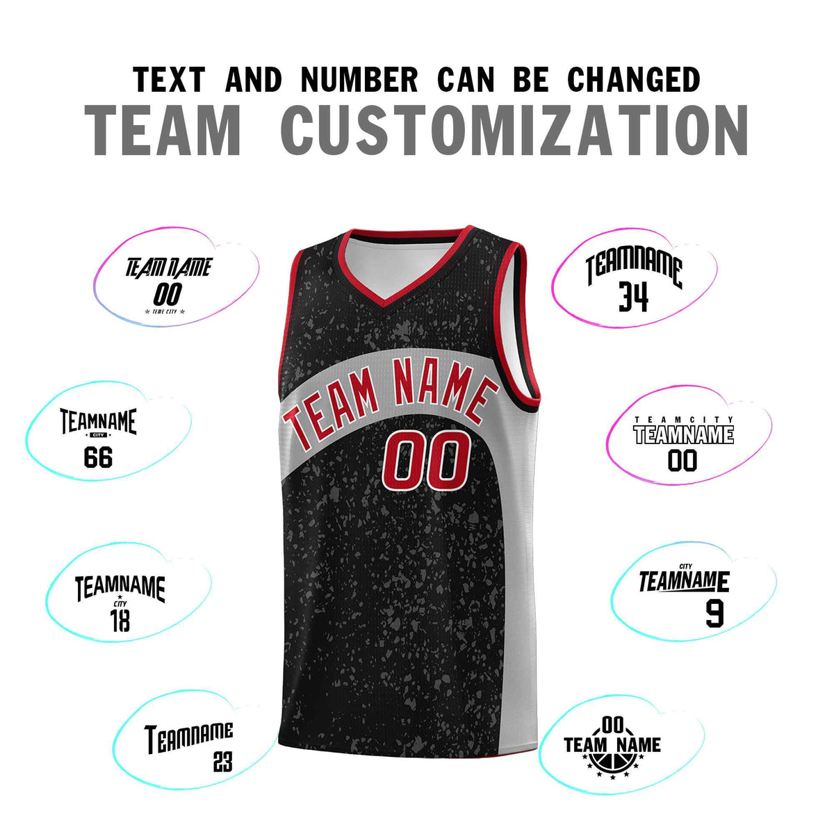 Custom Black Light Gray Dot Graffiti Pattern Irregular Team Names Sports Uniform Basketball Jersey
