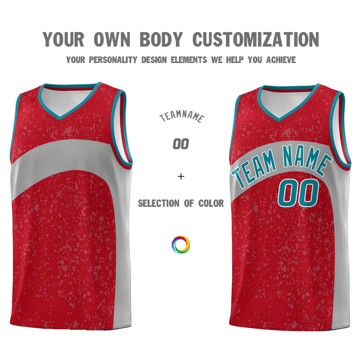 Custom Red Light Gray Dot Graffiti Pattern Irregular Team Names Sports Uniform Basketball Jersey