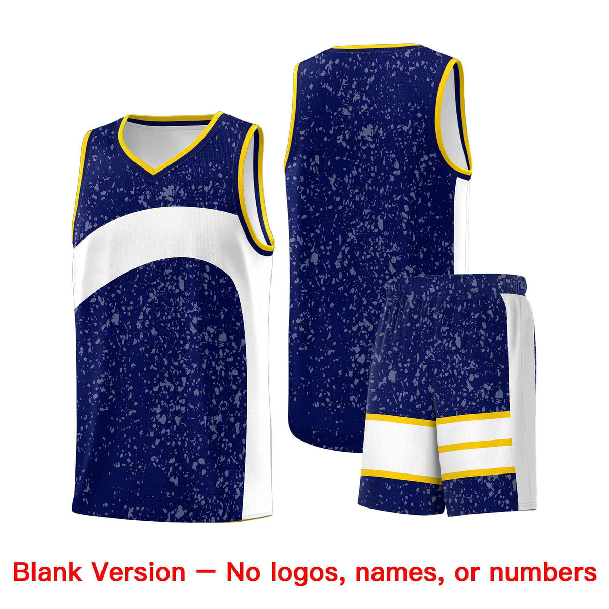 Custom Navy White Dot Graffiti Pattern Irregular Team Names Sports Uniform Basketball Jersey