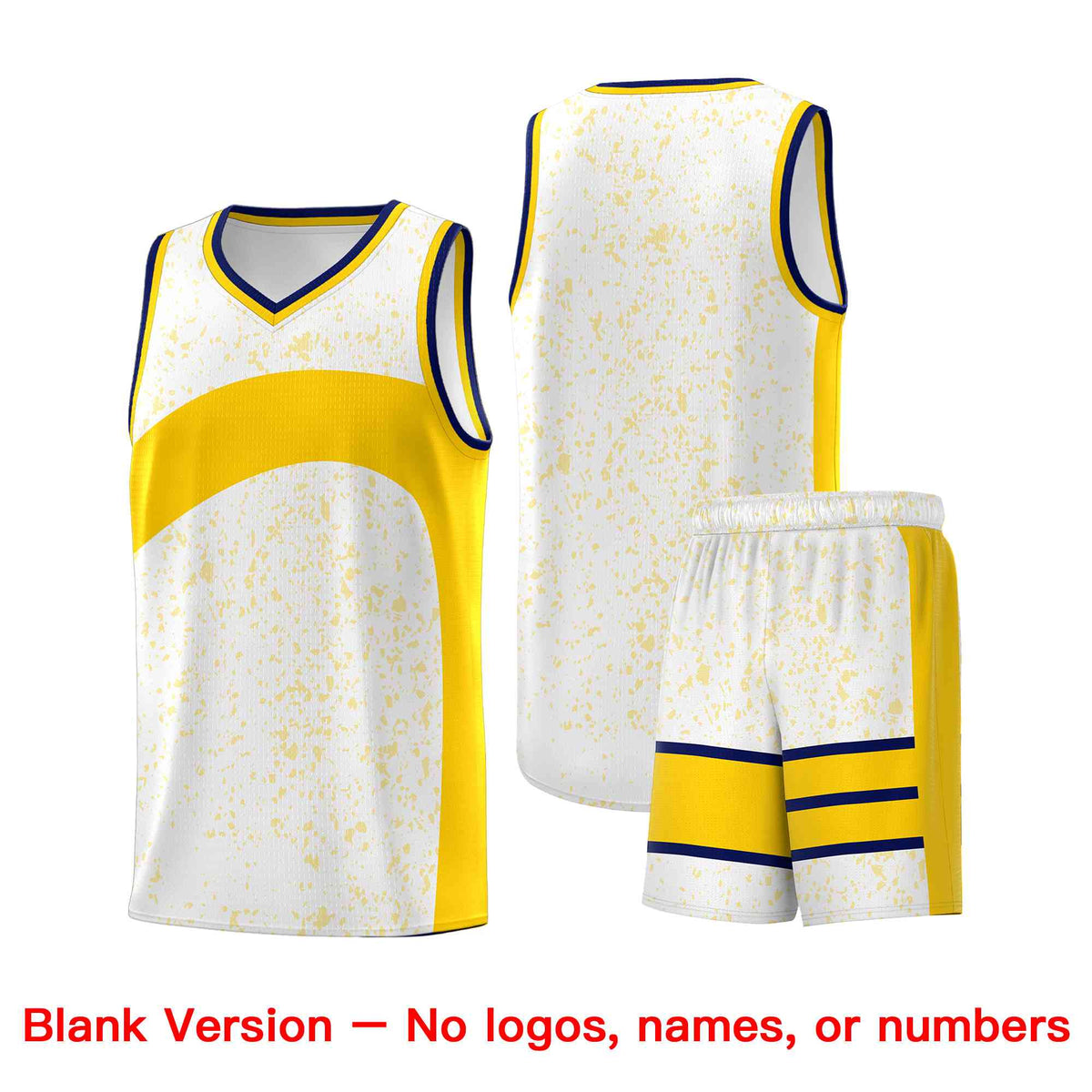 Custom White Gold Dot Graffiti Pattern Irregular Team Names Sports Uniform Basketball Jersey