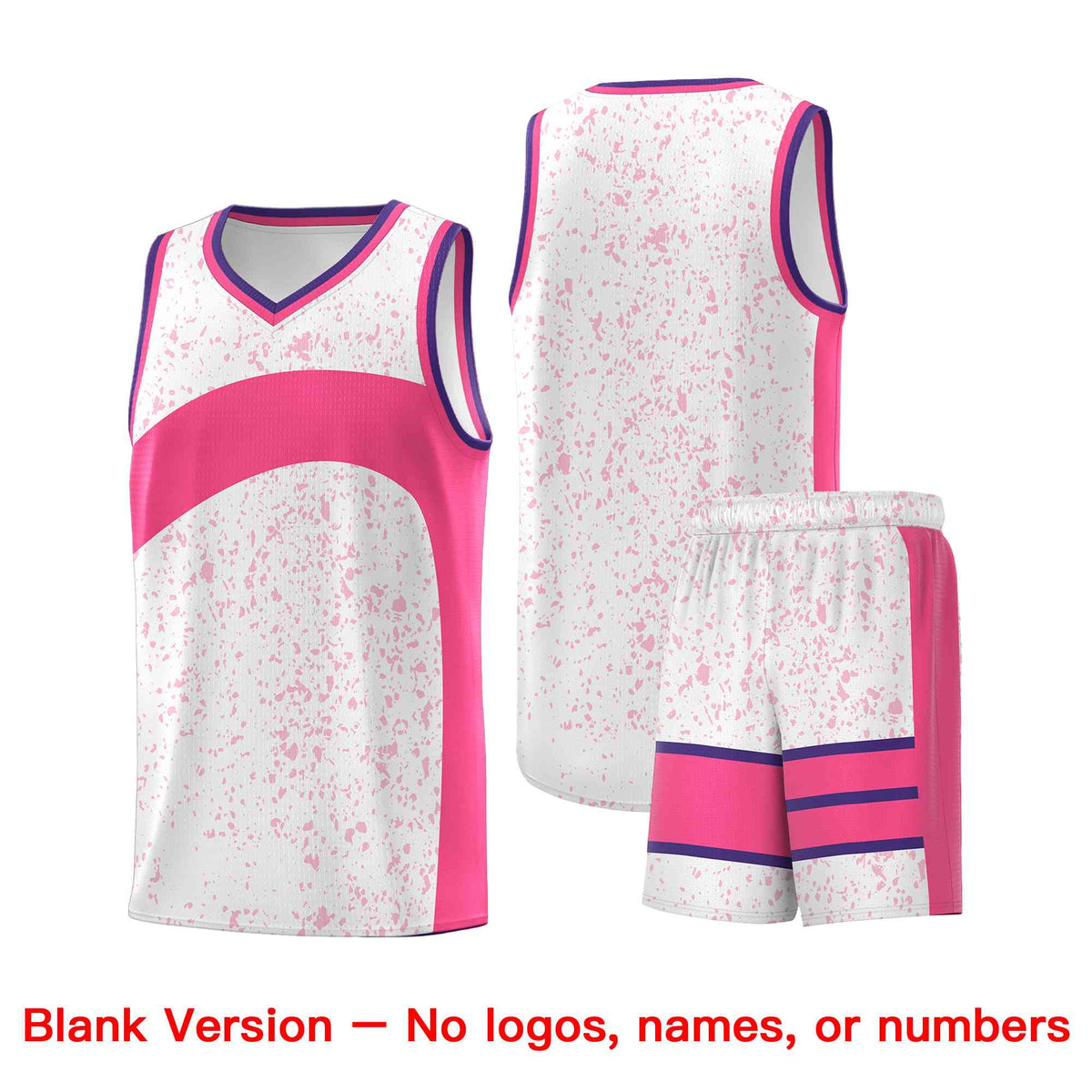 Custom White Pink Dot Graffiti Pattern Irregular Team Names Sports Uniform Basketball Jersey