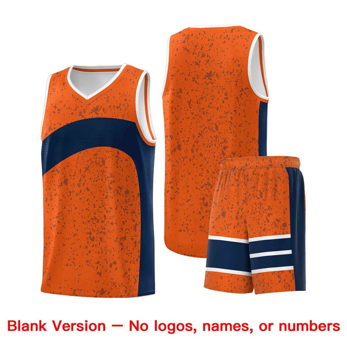 Custom Orange Navy Dot Graffiti Pattern Irregular Team Names Sports Uniform Basketball Jersey