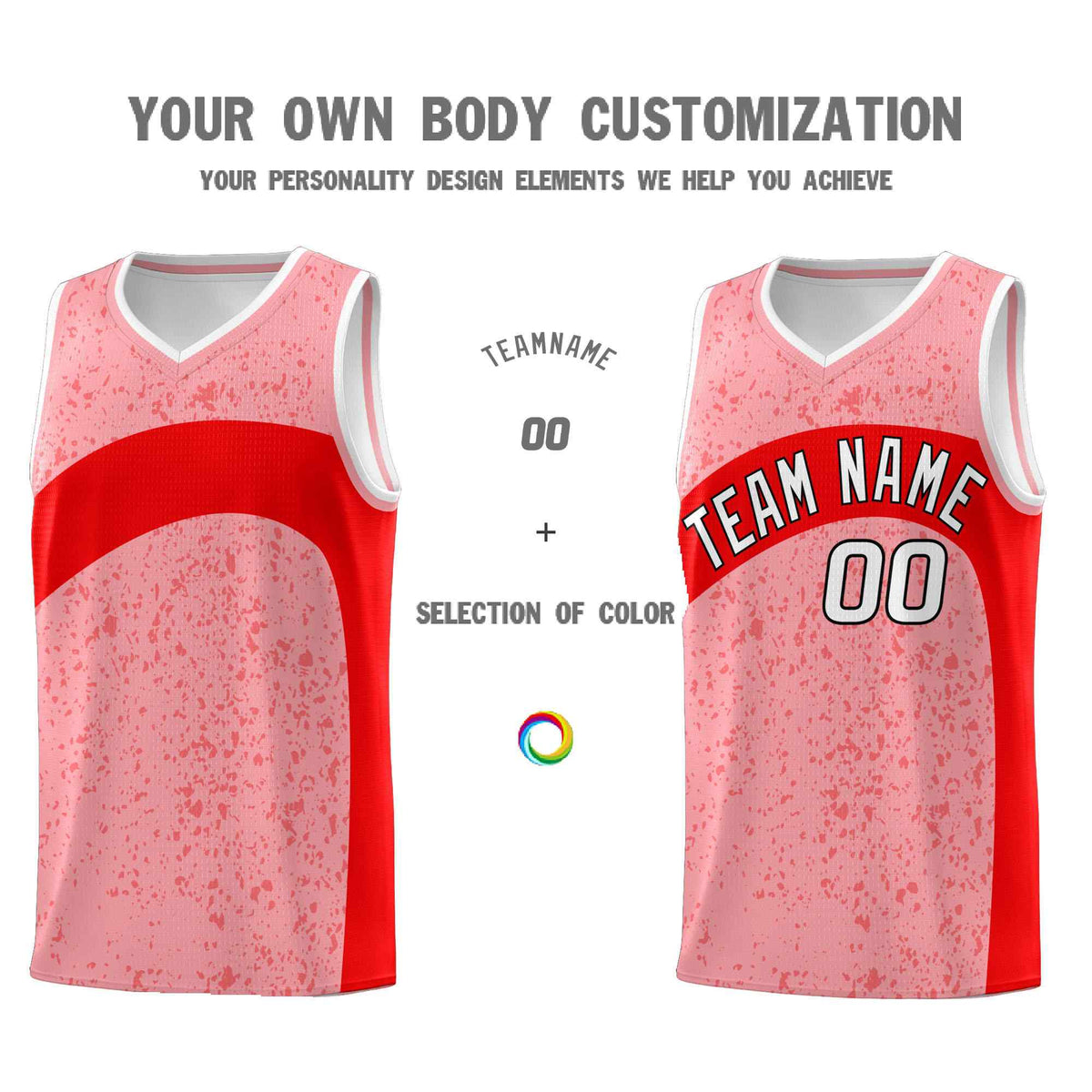 Custom Light Pink Light Red Dot Graffiti Pattern Irregular Team Names Sports Uniform Basketball Jersey