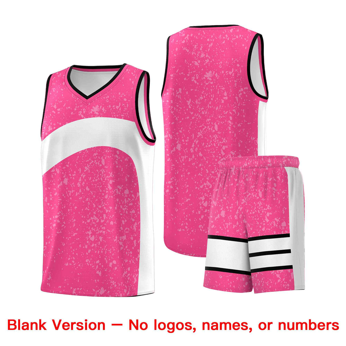 Custom Pink White Dot Graffiti Pattern Irregular Team Names Sports Uniform Basketball Jersey