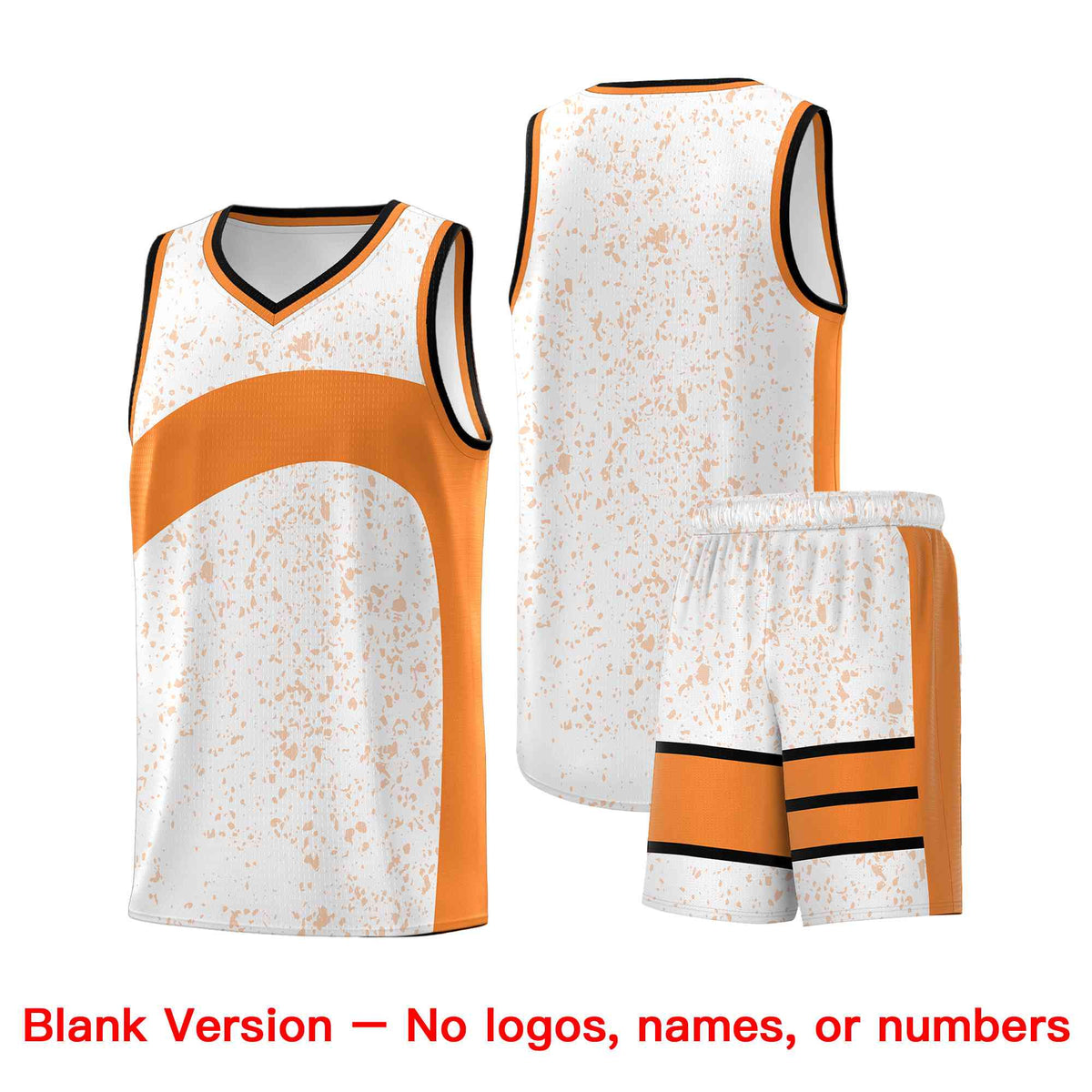 Custom White Gold Orange Dot Graffiti Pattern Irregular Team Names Sports Uniform Basketball Jersey