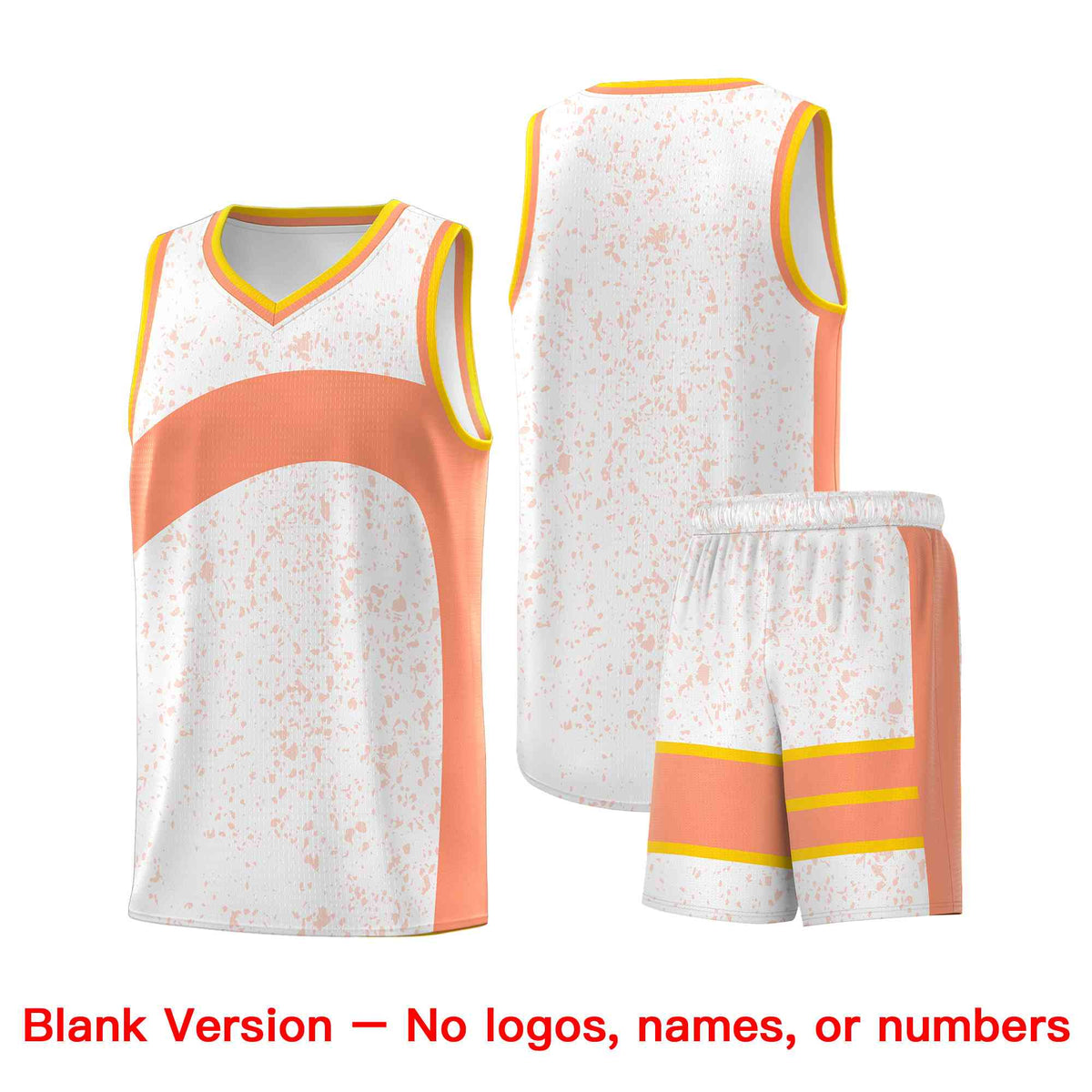 Custom White Light Orange Dot Graffiti Pattern Irregular Team Names Sports Uniform Basketball Jersey