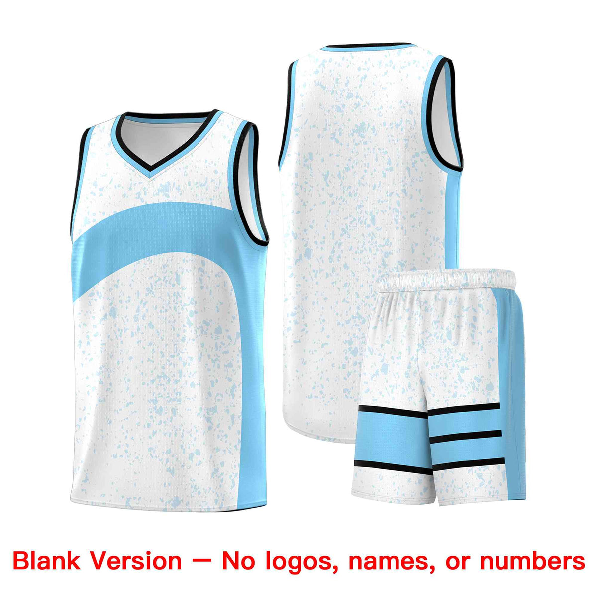 Custom White Light Blue Dot Graffiti Pattern Irregular Team Names Sports Uniform Basketball Jersey