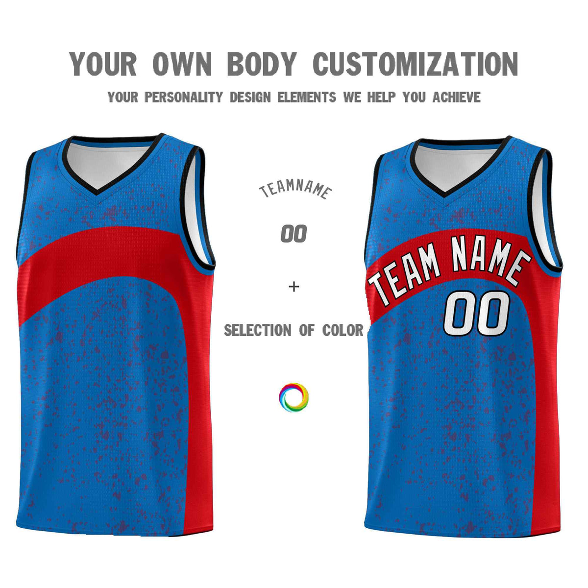 Custom Royal Red Dot Graffiti Pattern Irregular Team Names Sports Uniform Basketball Jersey
