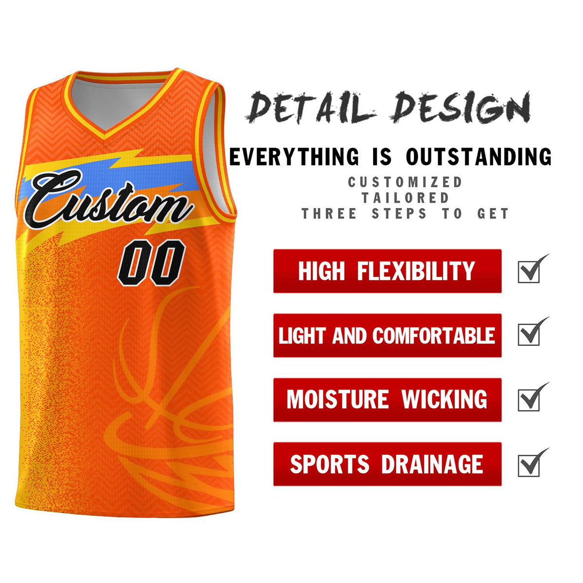 Custom Orange Dot Scatter Graffiti Pattern Sports Uniform Basketball Jersey|KXKSHOP