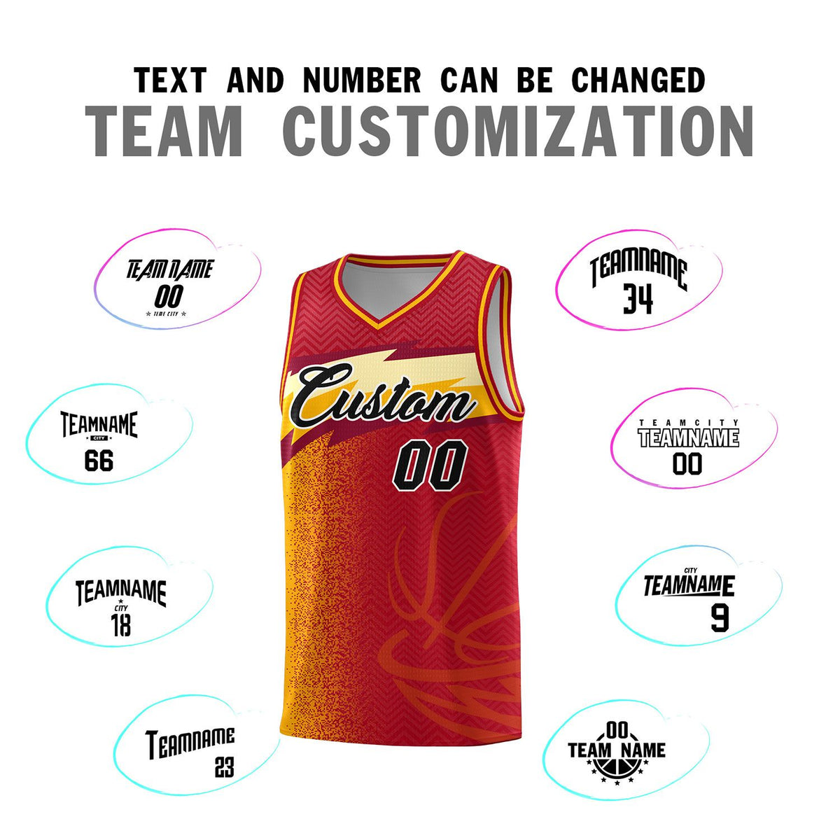 Custom Red Dot Scatter Graffiti Pattern Sports Uniform Basketball Jersey|KXKSHOP