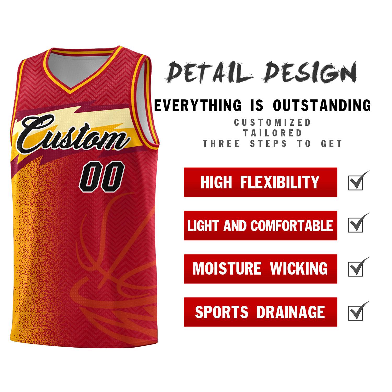 Custom Red Dot Scatter Graffiti Pattern Sports Uniform Basketball Jersey|KXKSHOP