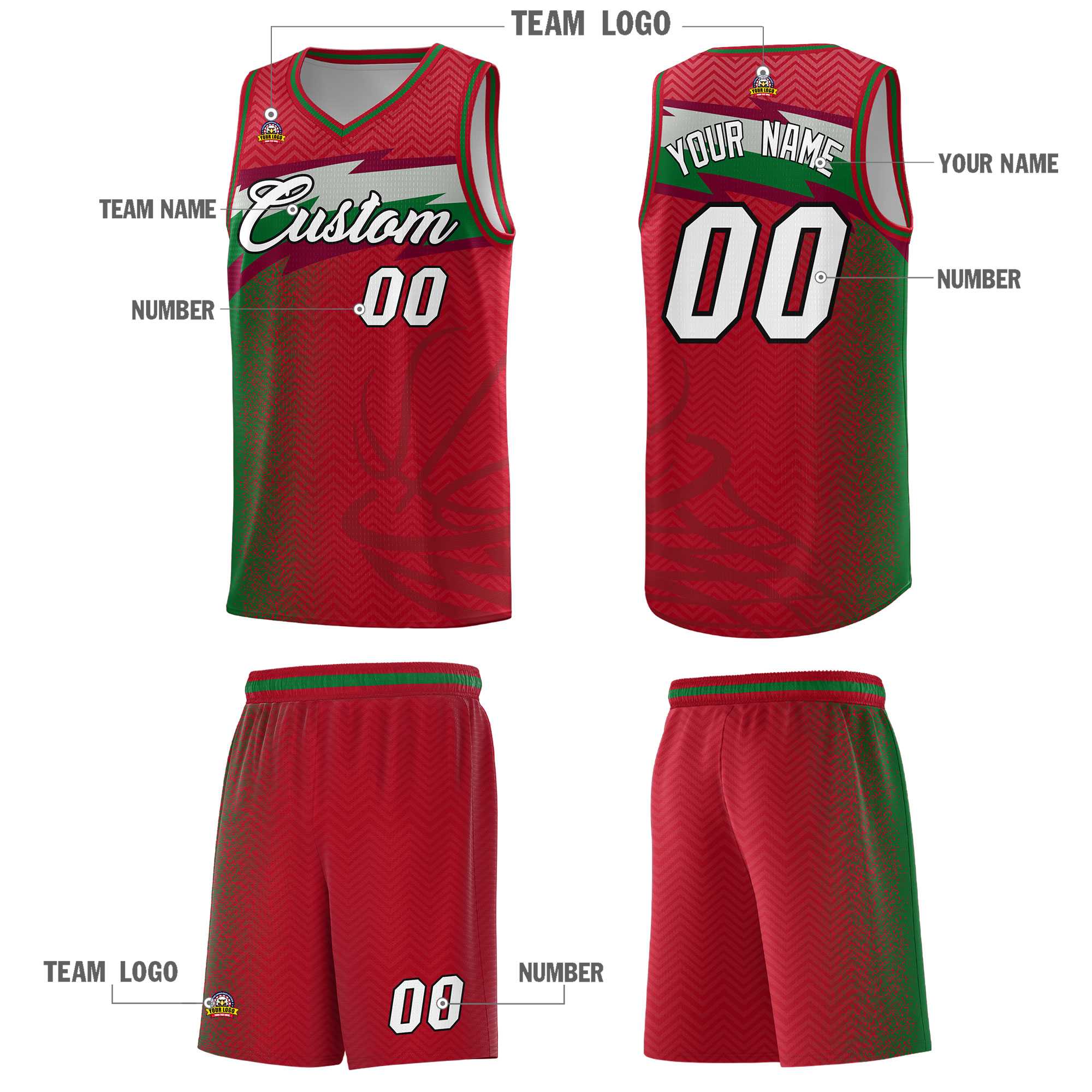 Custom Red Dot Scatter Graffiti Pattern Sports Uniform Basketball Jersey|KXKSHOP