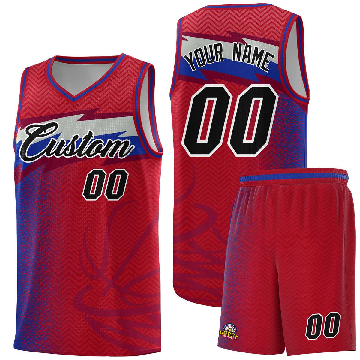 Custom Red Dot Scatter Graffiti Pattern Sports Uniform Basketball Jersey|KXKSHOP