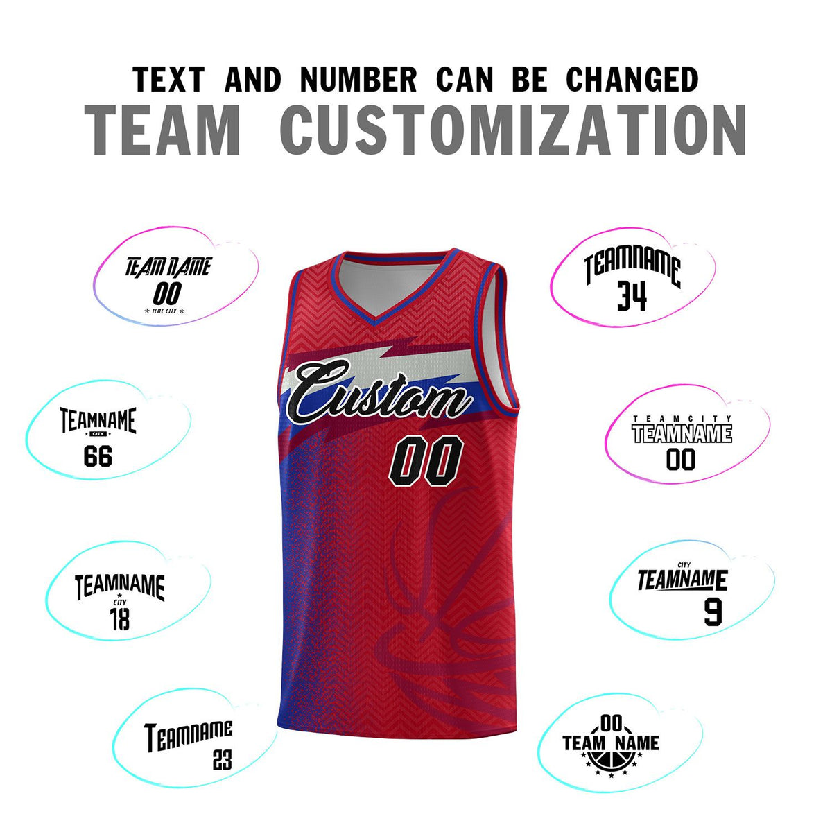 Custom Red Dot Scatter Graffiti Pattern Sports Uniform Basketball Jersey|KXKSHOP
