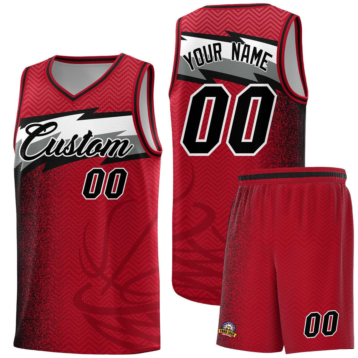Custom Red Dot Scatter Graffiti Pattern Sports Uniform Basketball Jersey|KXKSHOP