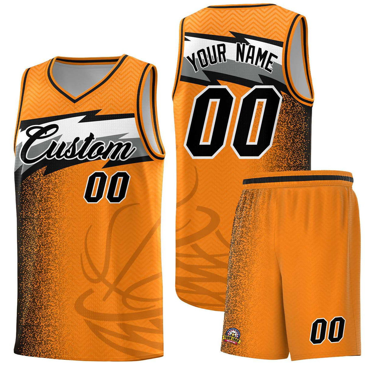 Custom Broncos Orange Dot Scatter Graffiti Pattern Sports Uniform Basketball Jersey|KXKSHOP